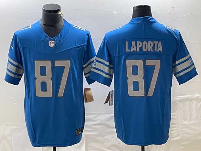 Mens Detroit Lions #87 Sam LaPorta Blue 2023 F.U.S.E. Vapor Untouchable Limited Football Stitched Jersey->detroit lions->NFL Jersey